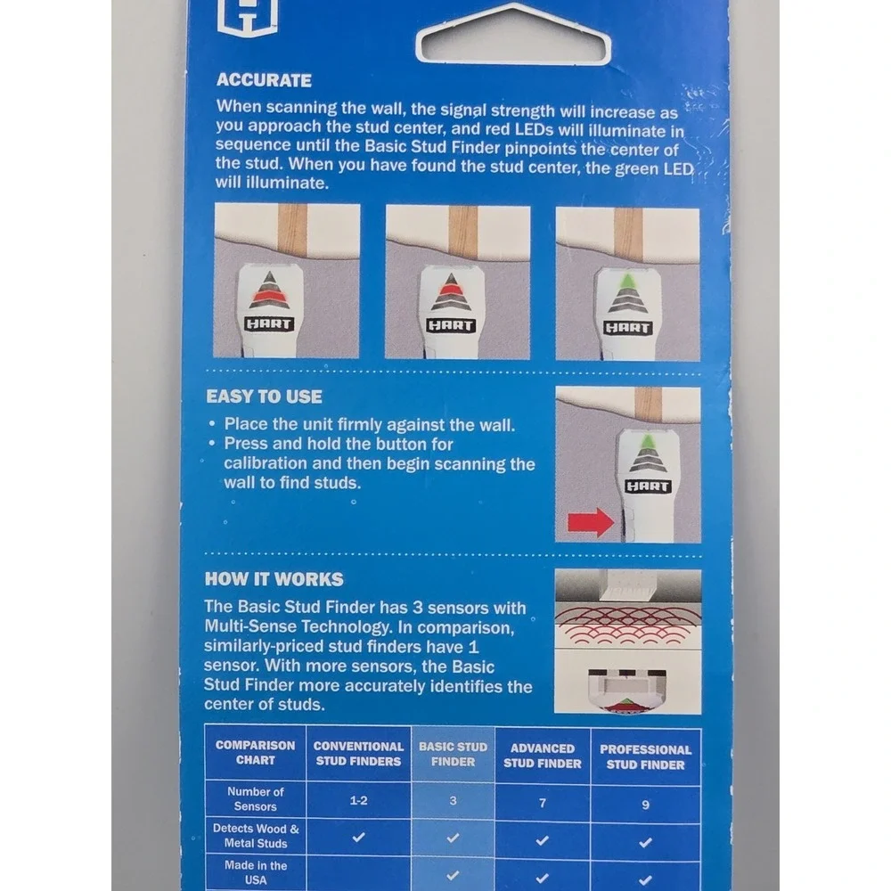 Hart Basic Stud Finder Center Detection 3 Sensors Accuracy Hart1BAS 1